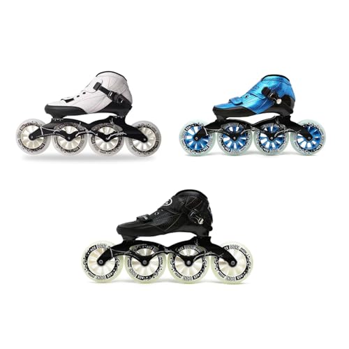 Men's Quad Speed Skates with 100mm PU-5 Wheels, Carbon Fiber, Cinch Strap, Nylon Chassis, Ideal for Derby & Outdoor Use, True to Shoe Sizes