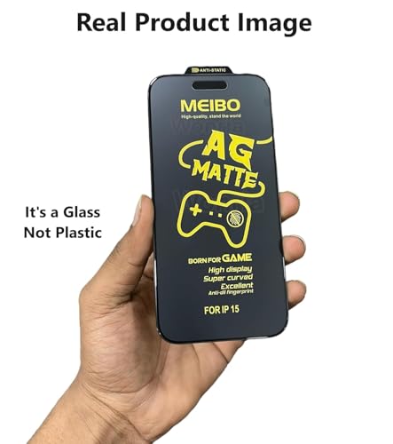 Image of WonRia Matte Screen Guard Protector for iPhone 15 Pro Max 5G Matte Tempered Glass Edge to Edge [Dynamic island Cut] [Shinning Border] - installation Kit