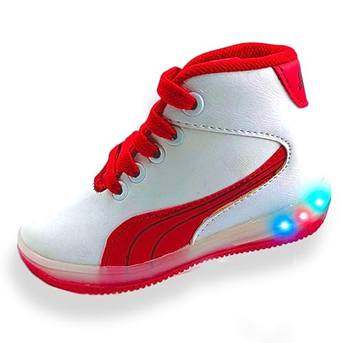 Image of LED Light Casual Trendy Sneakers, Unisex Lace Up Sports Summer Shoes