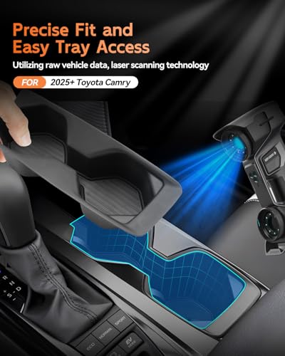 Image of CDEFG for 2025 2026 Toyota Camry Center Console Cup Holder Organizer Insert TPE Accessories- Fits Camry (LE, SE, XLE, XSE)