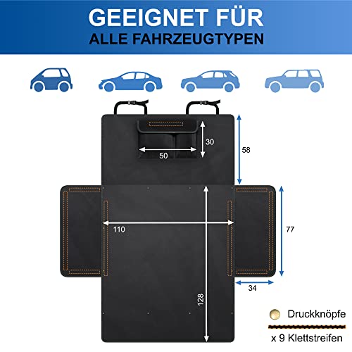 WhizProducts® Basic Kofferraumschutz Hund – wasserdichte Auto Hundedecke mit Seitenschutz – Robuste Kofferraum Schutzmatte für Reise & Transport für Hunde