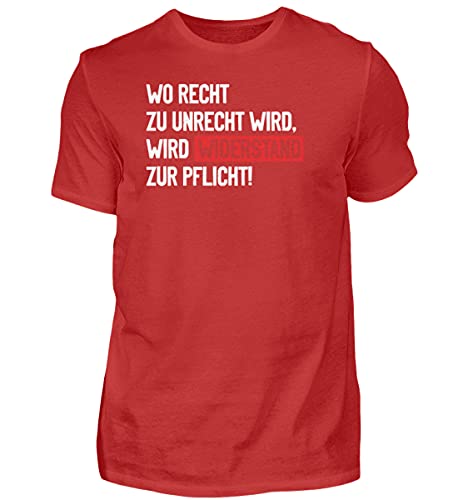 T-shirt homme rouge XXXXL coupe ample texte allemand résistant