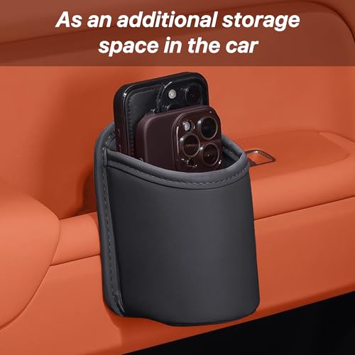 Portavasos para puerta de carro, clip de cuero impermeable miniatura 5