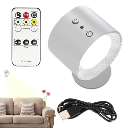 Lámpara de pared regulable de 3 temperaturas con imán y mando