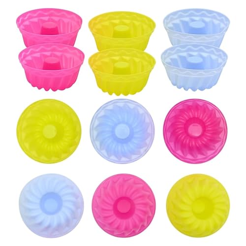 Kit 12 Formas De Silicone Cupcake Bolo Forno - Air Fryer - Peças Multicolor - Material de Qualidade,