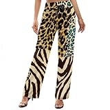 Animal Zebra Tiger Leopard Print Wide Leg Yoga Pants for Women Long Comfy Drawstring Trousers Loose