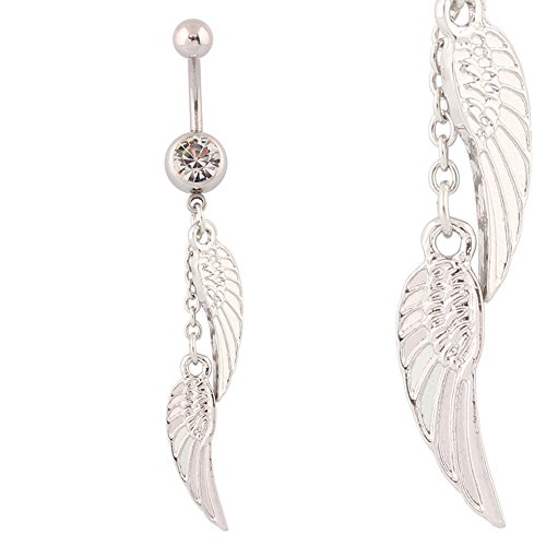 316L Surgical Steel Dangle Wing Belly Button Rings Fashion Body Piercing Jewelry #TOP8