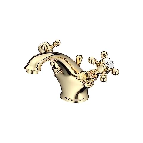 Hilton Vintage Bathroom Sink Tap in Gold Cover