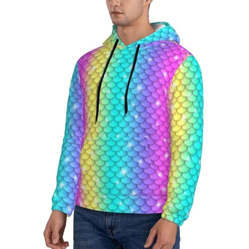 Hoodies For Men - Rainbow Scales2 Print Long Sleeve Casual Men'S Hoodies & Sweatshirts Pullover With Pocket3