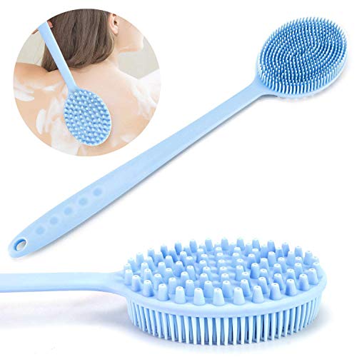 Silicone Body Brush, Soft Back Brush Scrubber Long Handle Body Shower Brush Exfoliating for Men and Women