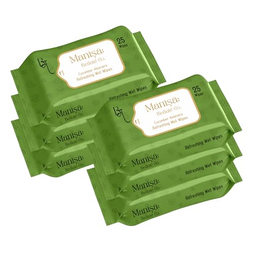 Image of Co. Cucumber & Aloe Vera Refreshing Wipes | Alcohol-Free, Paraben-Free, Vegan Face Wipes | Hydrating& Cooling Facial Wipes with Glycerin, 150 Wipes (Pack of 6)
