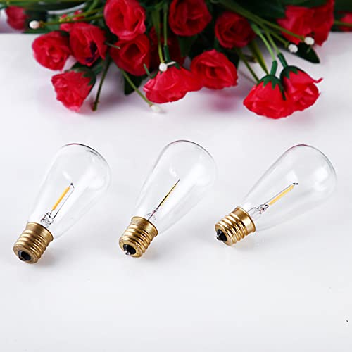 St38 Antique Vintage Style Light, Warm White 2700K Old Fashioned Led Light, Incandescent 7Watt Not Dimmable Edison Light Bulb, Clear Glass E12 Base(0.65W/110V) 25-Pack #TOP3