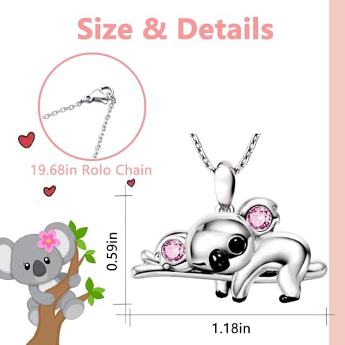 Cute Koala pendant necklace,for Girls Boys Pendant Necklaces Gifts Jewelry Gifts for Girls Daughter Boys Son Granddaughter Niece Birthday Christmas Graduation Gif over 3 years old.3