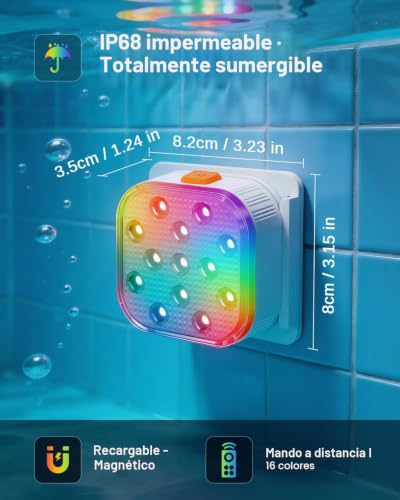 Luces de piscina magnéticas e impermeables LED para accesorios de spa y jacuzzi 5