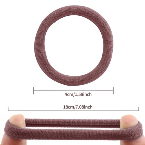 Image of Bessrung 100PCS Begonia Pink Nylon Elastic Hair Ties No Damage for Women