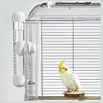 9.4 Fl Oz No Mess Bird Water Dispenser, Automatic Parrot Water Feeder with Spring Valve, Clear Cage Water Drinker for Parakeets Cockatiels Budgies Finch Lovebirds & Canary (White, 9.4 fl oz (280ml)) - Image 5