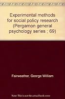Experimental methods for social policy research (Pergamon general psychology series ; 69) 0080212360 Book Cover