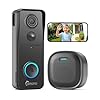 CAMSTRO Doorbell Camera Wireless, 3K Video Doorbell with Chime, 2.4G WiFi Outdoor Security Cemera, Human Detection, 2-Way Audio, Night Vision, Voice Changer, Works with Alexa and Google Assistant