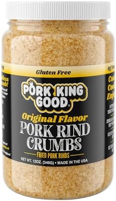 Pork King Good Pork Rind Panko Bread Crumbs 12 oz Jar, Original Gluten Free