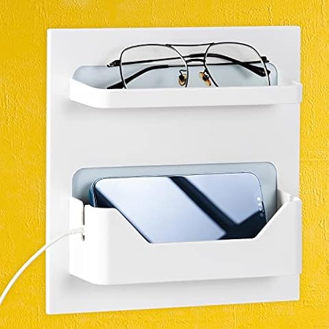 LALASTAR Bedside Shelf, Adhesive Bedroom Shelf Organizer Wall Mounted Holder for Phone, Remote Control, Earphone, Glasses | Ideal for Home, Office, Dorm (Blue) Cover