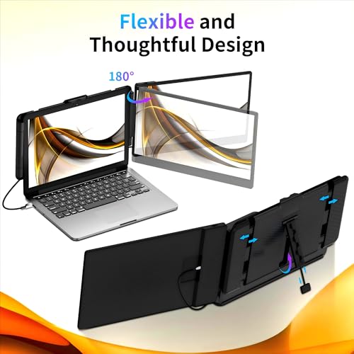 Image of CIDETTY Laptop Screen Extender, 14 inch Dual Portable Monitor FHD 1080P IPS, USB-C /HDMI Plug & Play Travel Screen for 13-17 inch Laptops, Compatible with Wins /Mac /Chrome /Switch /Android