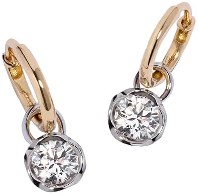Annoushka, Small Hoop Whoopsie Daisy 0.70ct Diamond Earrings, 14ct Yellow Gold and 18ct White Gold