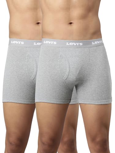 Image of Levi's 001 Classic Boxer Brief for Men | 100% Pure Cotton | Solid | Mid-Rise Men's Underwear | Anti-Roll Waistband | Durable Comfort with Extra Supportive Gusset | Functional Fly | Pack of 2