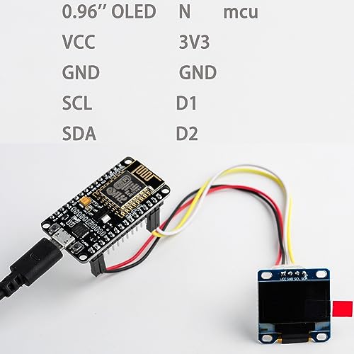 Image of 0.96 inch OLED Display Screen Module 128x64 1306 of SS - D Yellow+Blue | (Pack of 3) DIYmalls 0.96 inch OLED Display Screen Module 128x64 1306 of S S - D - 3.3V-5V Yellow+Blue for Arduino 2560 ESP32