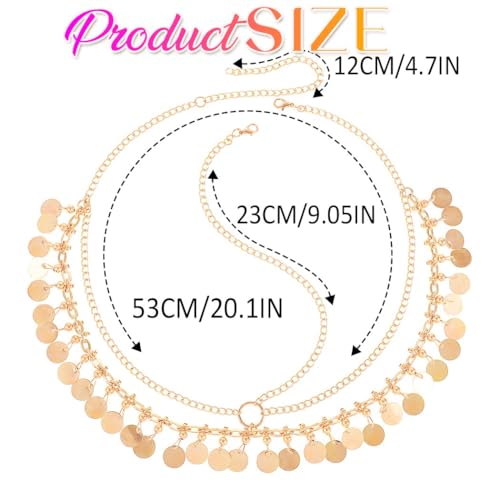 Aukmla Sequin Boho Head Chain Jewelry Gold Headpiece Hair Chains Festival Costume Headband Hair Accessories for Women by Aukmla - Image 6
