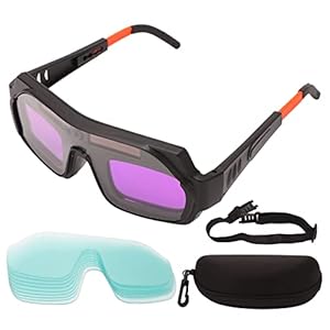 Gafas Protectoras para PC con ProtecciÃ³n Ocular para Soldador, Gafas Protectoras para Soldar, Gafas de Soldadura con Oscurecimiento AutomÃ¡tico de VisiÃ³n Clara con Banda ElÃ¡stica,