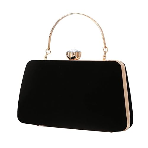 [SCCIMKJ] Velvet Evening Bags Rhinestone Flower Banquet Dress Handbag Single Shoulder crossbody Bag