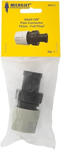 Snap-On Full Flow Pipe Connector, 15 mm Size