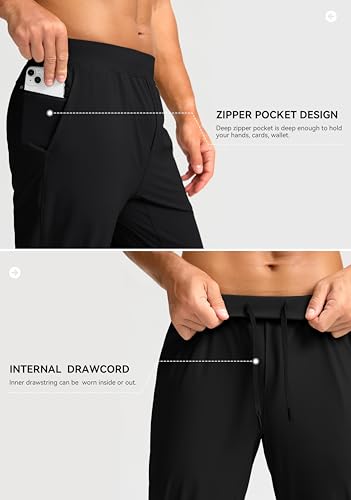 Soothfeel Men's Jogger Pants with Zipper Pockets Lightweight Athletic Workout Pants Gym Golf Joggers for Men Track Running4