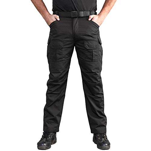 CARWORNIC Gear Men's Tactical Cargo Pants Waterpoof Lightweight Rip Stop EDC Military Combat Trousers (30W x 30L, Black-2) by CARWORNIC - Used condition - US$35.20