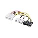 Goobay 93632 Cavo Elettrico/Adattatore per Ventole PC, Connettore 5.25 a 2 Uscite per Ventole da 12 V/2 da 5 V, 0.15m Lunghezza del Cavo