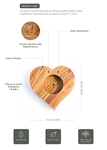 Darido Portacandele rustico in legno d'ulivo |