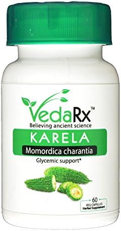 Vedarx -KARELA(Momordica charantia) Vegetarian Capsules, 500mg