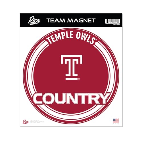 Rico Industries NCAA Temple Owls Standard 8" Round Magnet