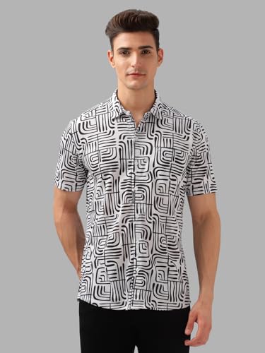 Image of BULLMER Trendy Regular Fit Printed Causal Half Sleeve Shirt for Men