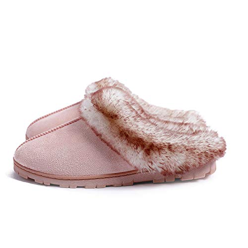 Millffy Women's Faux Fur Clog Comfy Slides Furry Soft Indoor Memory Foam Moccasin Slippers4
