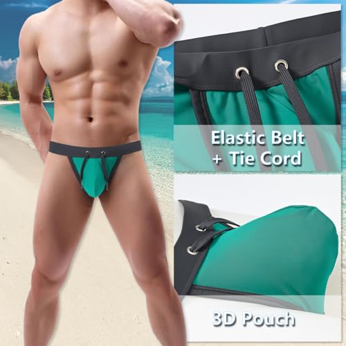 Mens Bikini Swimwear Man Sexy Drawstring Swimsuit Low Rise Swim Brief for Men Fashion3