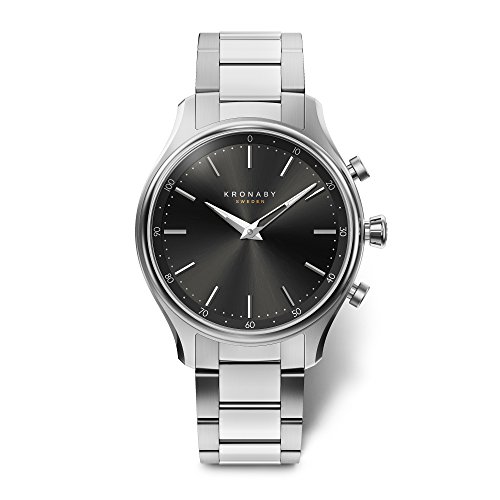 KRONABY Damen Hybrid Uhr Edelstahl 316L - Saphirglas Hochfest - Wasserdicht 10 ATM - Musiksteuerung - Schritte - Benachrichtigt und lehnt Anrufe ab S2750/1 - Sekel