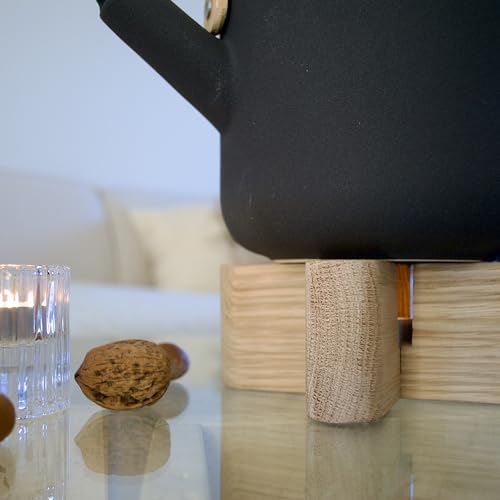 Calientaplatos de madera de roble Cookery® de 2 piezas desmontable 8