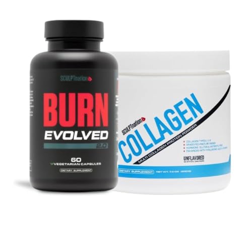 Sculpt Nation by V Shred Burn Evolved 2.0 and Collagen Peptides Powder Bundle