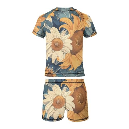 Sunflower PatternChildren's Casual Swimsuit Set - Simple and Versatile8-10Y（130cm）3