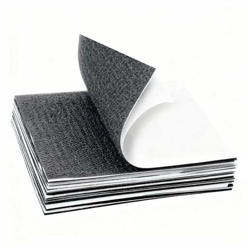 Image of 4x6 inch Hook and Loop Strips with Adhesive,Black Heavy Duty Strips Self Sticky Double Sided, Sticky Back for Fabrics Nylon Adhesive Tape for Home Office School and Crafting(12 Sets)