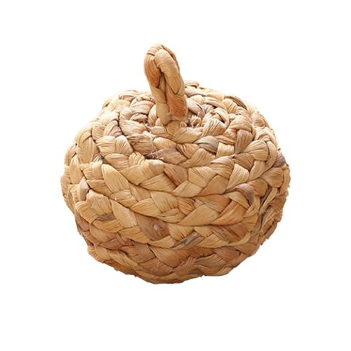 Tomotato Decoración de Calabaza Tejida, Calabazas Tejida Guirnalda de Calabaza de Vid Guirnalda de Calabazas de Ratán Centro de Mesa de Otoño para Halloween Navideñas, Diámetro 10cm