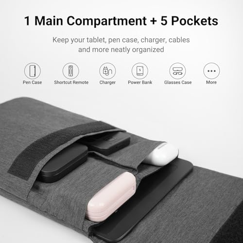 Funda para tableta Xencelabs compatible con protector de dibujo y estuche rígido 6