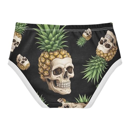 Fun Print Girls Underwear Toddlers 2t Cotton Cute Panties Girl Pineapple Skulls Black Orange Briefs Kids Undies2
