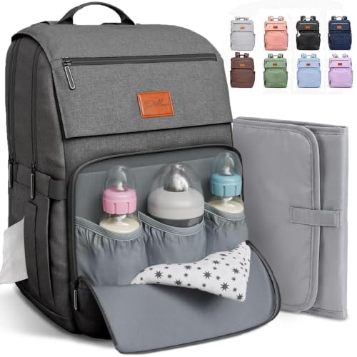 Image of PILLANI Baby Diaper Bag Backpack - Large Bag for Boys & Girls, Waterproof Diaper Backpack - Travel Diaper Bags w /Changing Pad, Baby Registry Search & Shower Gifts - Essentials Must Haves Newborn Stuff